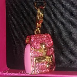Juicy Couture Pavé Backpack Charm locket +orig box